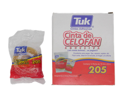 [000263] Cinta Adhesiva Transparente T-205 18 x 33 C/ 12 pzs Tuk