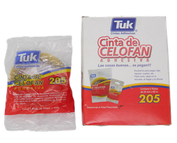 [000265] Cinta Adhesiva Transparente T-205 24 x 65 C/ 6 pzs Tuk