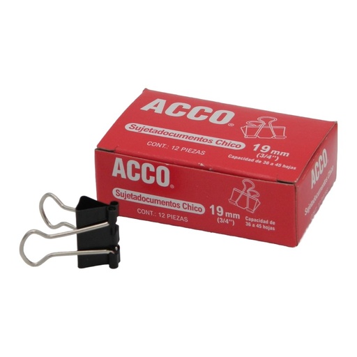 [000001] Binder Clip Chico 19 mm 3/4" C/ 12 pzs Acco