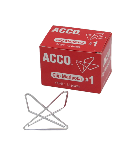 [000006] Clip Mariposa #1 C/ 12 pzs Acco