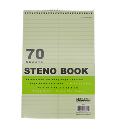 [000317] Libreta Taquigrafia Verde C/ 70 hjs Bazic