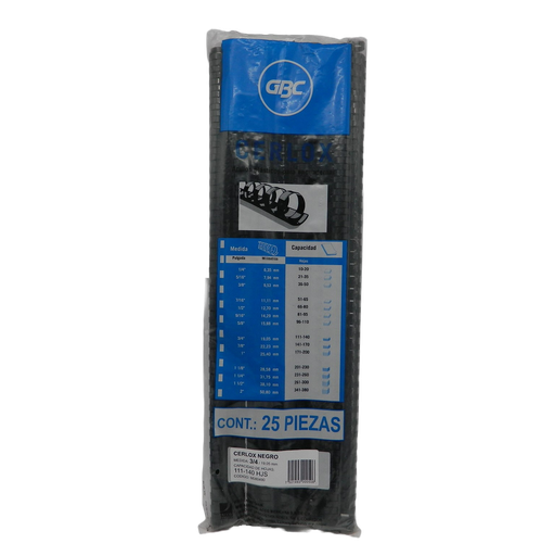 [000059] Arillo Plastico 3/4" Negro C/ 25 pzs Gbc