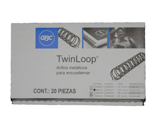 [000072] Arillo Metalico 9/16" Negro C/ 20 pzs Gbc