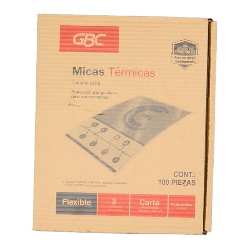 [000049] Mica Termica T/ Carta 3 Mil C/ 100 pzs Gbc
