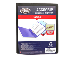 [000018] Folder Accogrip C/ Palanca T/ Carta Negro C/ 4 pzs Acco