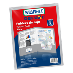 [000117] Folder Deluxe T/ Carta Plata C/ 5 pzs Arpapel