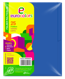 [000118] Folder Multicolor T/ Carta Azul Intenso C/ 25 pzs Arpapel