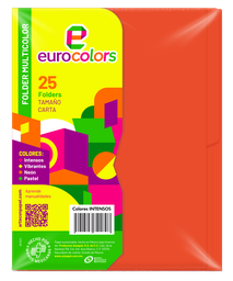 [000120] Folder Multicolor T/ Carta Naranja Intenso C/ 25 pzs Arpapel