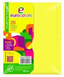 [000123] Folder Multicolor T/ Carta Amarillo Intenso C/ 25 pzs Arpapel