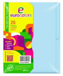 [000125] Folder Multicolor T/ Carta Azul Pastel C/ 25 pzs Arpapel