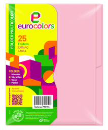 [000126] Folder Multicolor T/ Carta Rosa Pastel C/ 25 pzs Arpapel