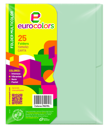 [000127] Folder Multicolor T/ Carta Verde Pastel C/ 25 pzs Arpapel