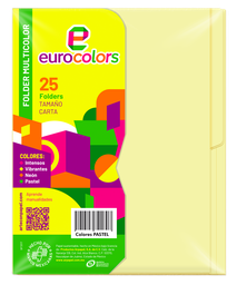 [000128] Folder Multicolor T/ Carta Amarillo Pastel C/ 25 pzs Arpapel