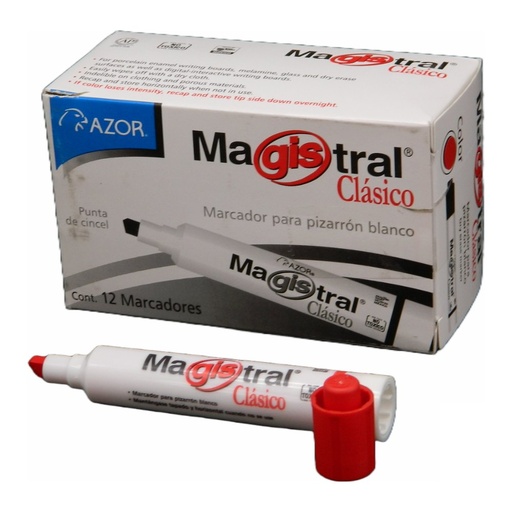 [000139] Marcador Magistral Clasico Rojo C/ 12 pzs Azor
