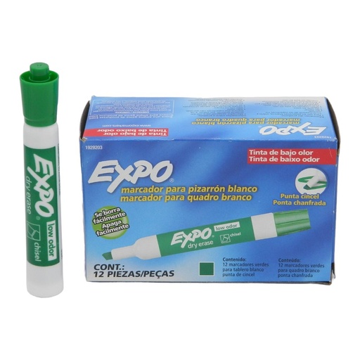 [000335] Marcador P/ Pizarron Expo Verde C/ 12 pzs Newell