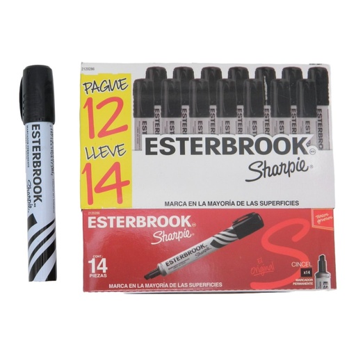 [000347] Marcador Esterbrook Negro C/ 12 pzs Newell