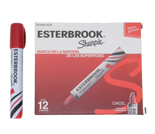 [000348] Marcador Esterbrook Rojo C/ 12 pzs Newell