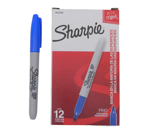 [000350] Marcador Sharpie P/ Fino Azul C/ 12 pzs Newell