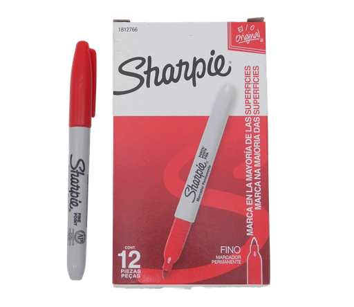 [000352] Marcador Sharpie P/ Fino Rojo C/ 12 pzs Newell