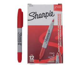 [000360] Marcador Sharpie Twin Tip Rojo C/ 12 pzs Newell