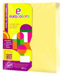 [000089] Papel Eurocolor T/ Carta Amarillo Pastel C/ 100 pzs Arpapel