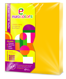 [000090] Papel Eurocolor T/ Carta Amarillo Intenso C/ 100 pzs Arpapel