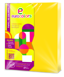 [000091] Papel Eurocolor T/ Carta Amarillo Vibrante C/ 100 pzs Arpapel