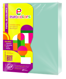 [000094] Papel Eurocolor T/ Carta Azul Pastel C/ 100 pzs Arpapel