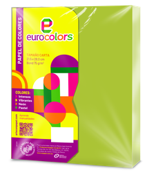 [000097] Papel Eurocolor T/ Carta Verde Vibrante C/ 100 pzs Arpapel