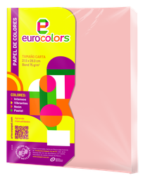 [000104] Papel Eurocolor T/ Carta Rosa Pastel C/ 100 pzs Arpapel