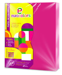 [000105] Papel Eurocolor T/ Carta Rosa Vibrante C/ 100 pzs Arpapel