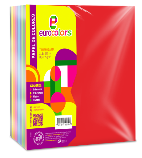 [000110] Papel Eurocolor T/ Carta Surtido Arcoiris C/ 500 pzs Arpapel