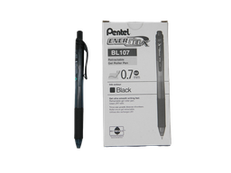 [000414] Pluma Energel 0.7 mm P/ Fino Retractil Negro C/ 12 pzs BL107 Pentel