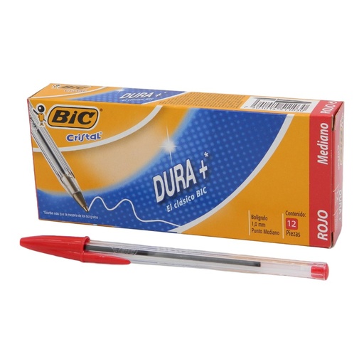 [000422] Pluma 1.0 mm P/ Mediano Rojo C/ 12 pzs Bic