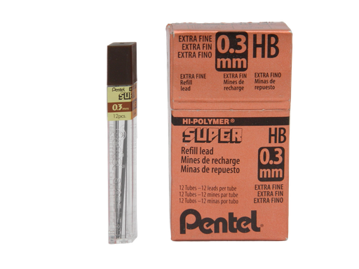 [000664] Puntillas Hi-Polymer 0.3 mm C/ 12 puntillas C/ 12 pzs Pentel