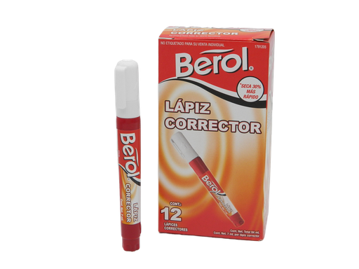 [000669] Pluma Correctora 7 ml C/ 12 pzs Berol Newell