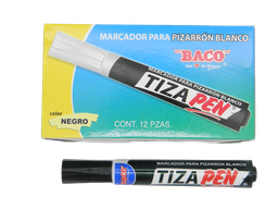 [000673] Marcador P/ Pizarron Tizapen Negro C/ 12 pzs Baco