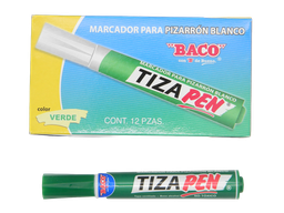 [000676] Marcador P/ Pizarron Tizapen Verde C/ 12 pzs Baco