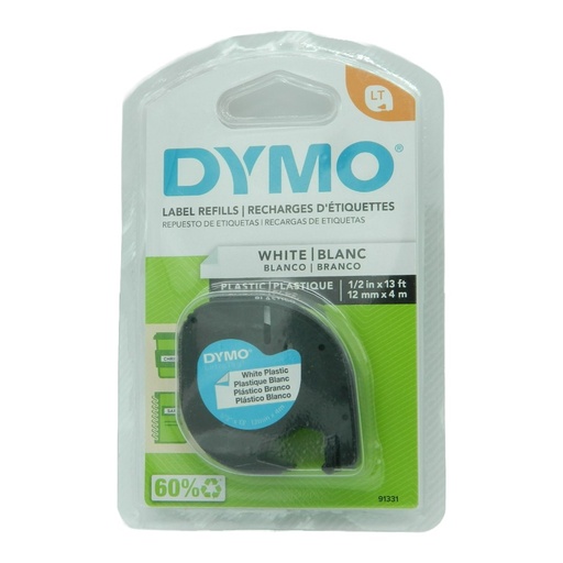 [000713] Cinta Dymo Letratag Plastico Blanco/Negro 12 mm Newell