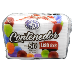 [000767] Contenedor Liso 8 x 8 C/ 50 pzs C/ 4 pqts Reyma