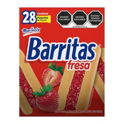 [000811] Barritas Marinela Fresa 55 grs C/ 28 pzs Marinela