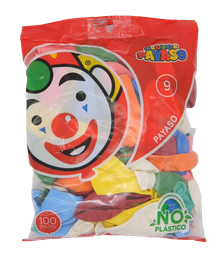 [000843] Globos Surtidos #9 C/ 100 pzs Payaso