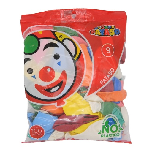 [000843] Globos Surtidos #9 C/ 100 pzs Payaso