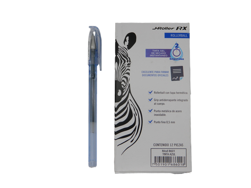 [000867] Pluma J Roller Gel  0.5 mm P/ Fino Azul C/ 12 pzs Zebra