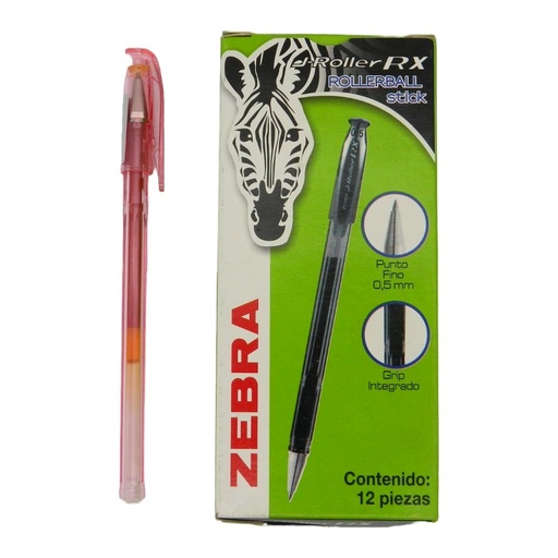 [000869] Pluma J Roller Gel  0.5 mm P/ Fino Rojo C/ 12 pzs Zebra