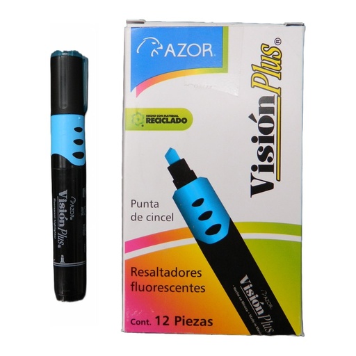 [001060] Marcatexto Vision Plus Azul C/ 12 pzs Azor
