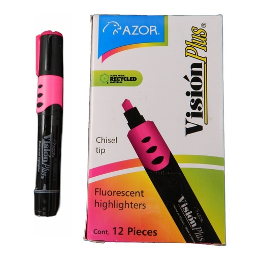[001062] Marcatexto Vision Plus Rosa C/ 12 pzs Azor