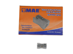 [001119] Sacapuntas Metalico Rectangular C/ 24 pzs Mae