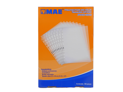 [001141] Protector de Hojas T/ Oficio C/ 100 pzs Mae
