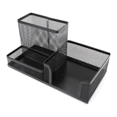 [001153] Organizador Escritorio 3 Divisiones Mesh Negro Mae